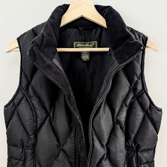Eddie Bauer Goose Down Insulated Quilted Puffer Vest Cabincore Gorp Black Small - Picture 2 of 14